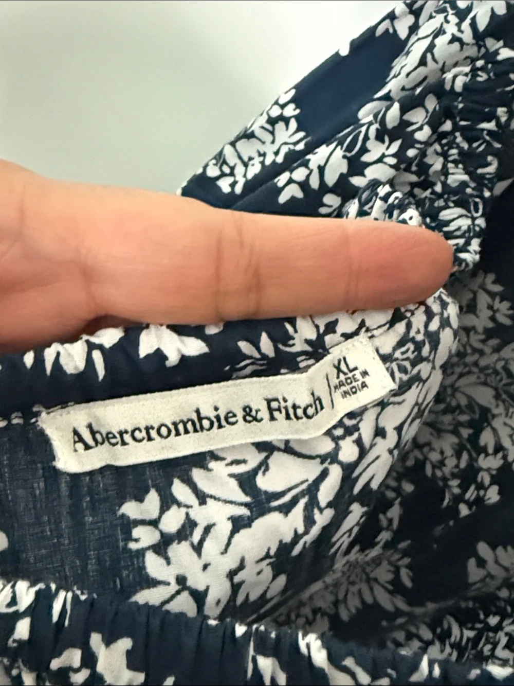 Abercrombie & Fitch Navy and White Floral Maxi Dress